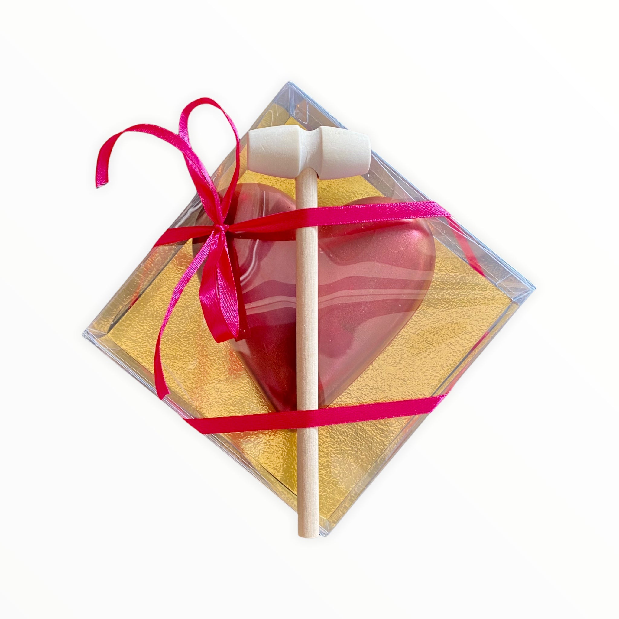 Καρδια σοκολάτας γαλακτος ruby 100γρ με σφυρακι